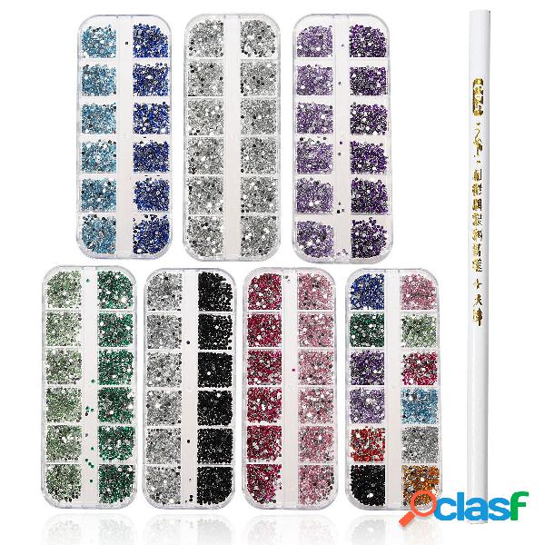 3000Pcs 2mm Ronda Glitter Rhinestone Grano Diamand Gems
