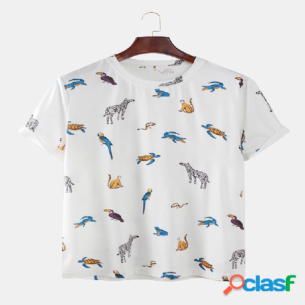 Hombres Zebra Turtle Toucan Parrot Tropical Animal Impreso