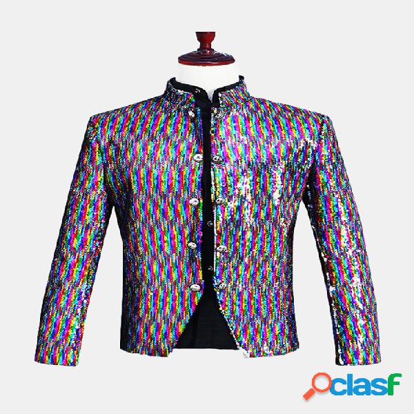 Reversible para hombre Colorful Lentejuela Vestido Traje