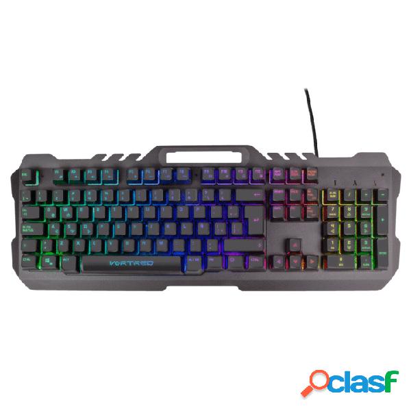 Teclado Gamer Vortred Rogue RGB, Alámbrico, Negro