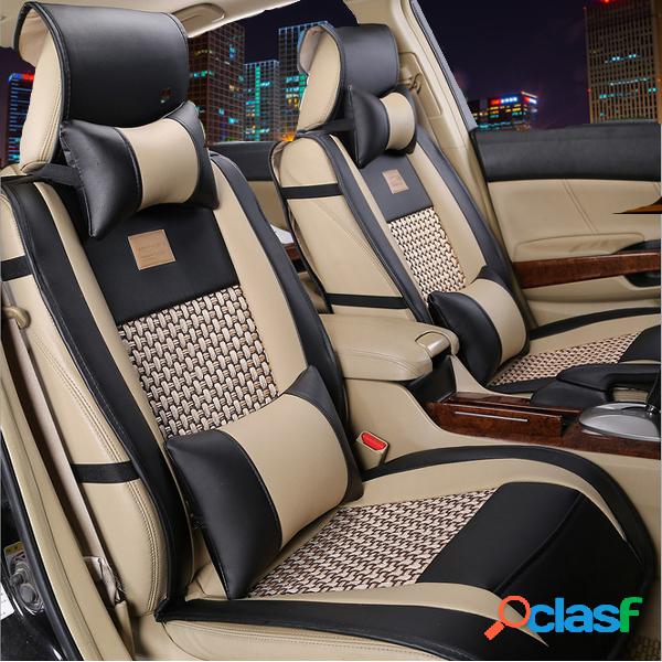 10pcs Coche Cuero PU Delantero Trasero Coche Fundas de