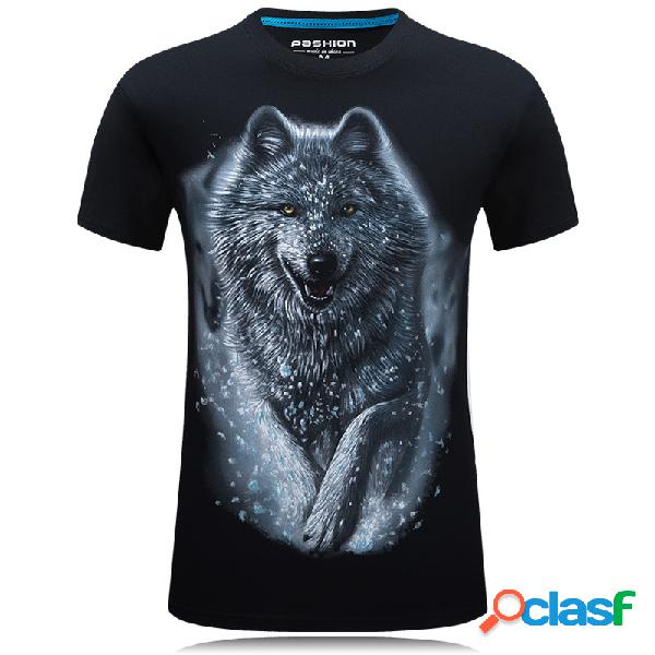Camiseta de hombre de manga corta Patrón Snow Wolf Camiseta