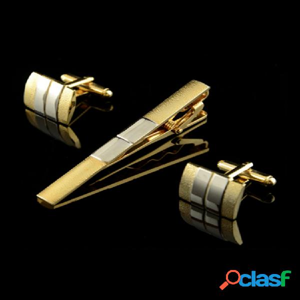 Hombres Clip de corbata mate Gemelos de traje Business