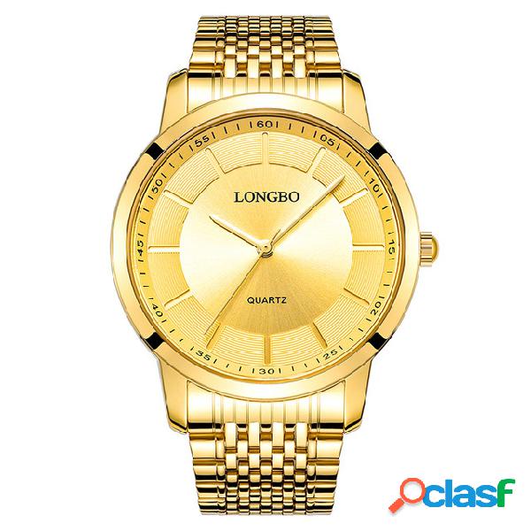 LONGBO Relojes de Oro de Cuarzo Casual de Lujo Relojes de