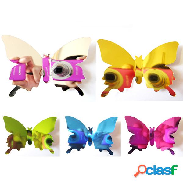 12PCS 5 colores 3D Superficie del espejo Mariposa Art