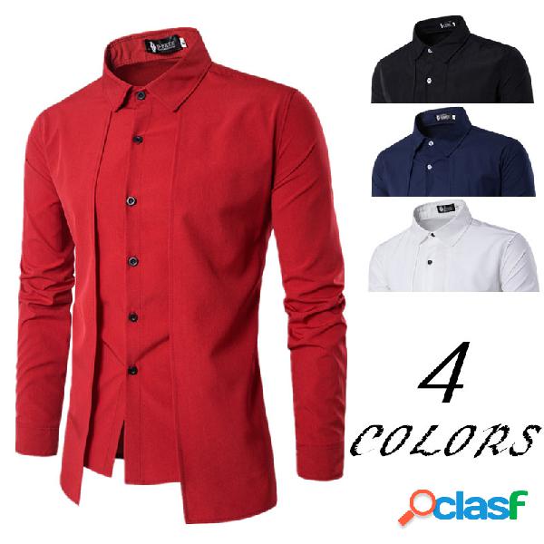 Modelos Falso Dos Personalidad Doble Placket Moda Casual