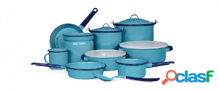 Cinsa Juego de Cocina Alejandra Plus, 14 Piezas, Turquesa