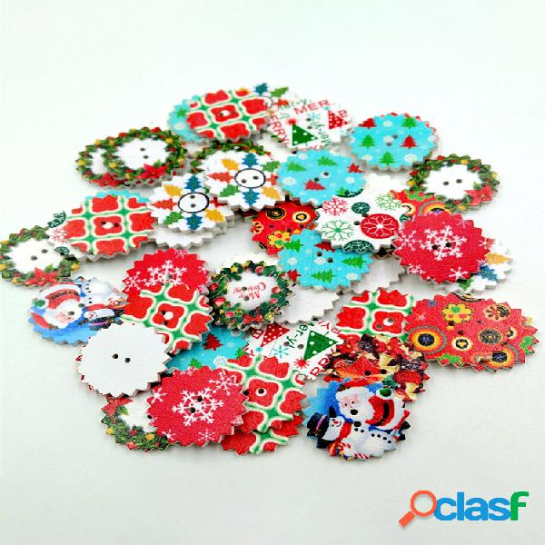 50 piezas Souarts Mixed Random Christmas 2 agujeros de