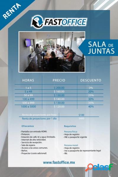SALA DE JUNTAS DESDE $200