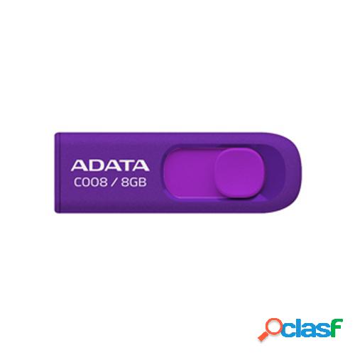 Memoria USB Adata C008, 8GB, USB 2.0, Morado