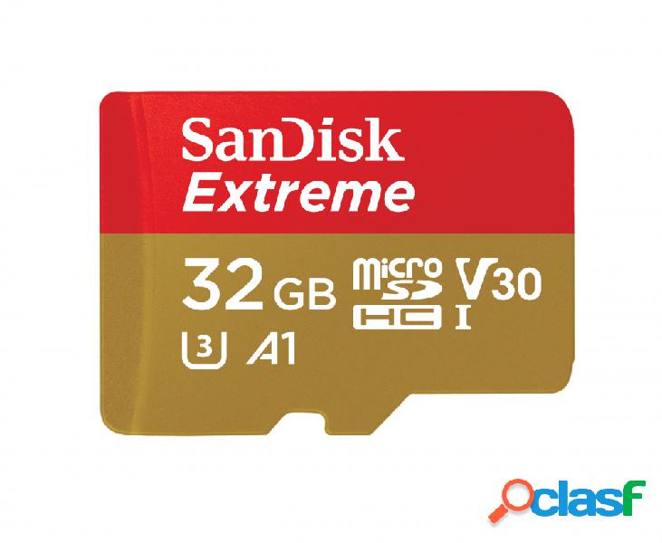 Memoria Flash SanDisk Extreme, 32GB MicroSDHC UHS-I Clase