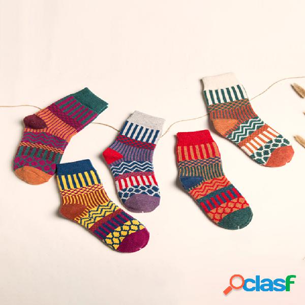 Funda Casual Tribal Mujer calcetines Cinco pares para un