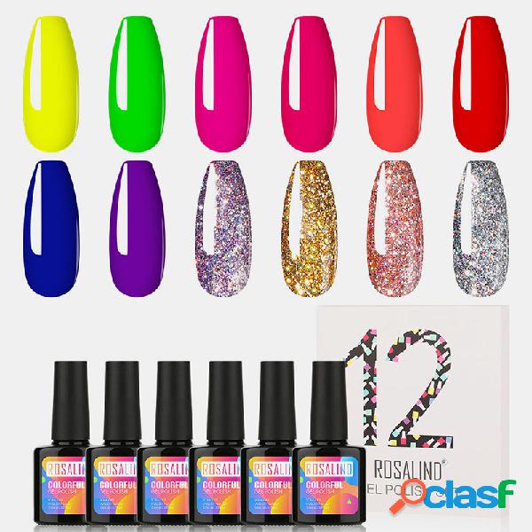 12Pcs Uña Pulido Gel Kit Uñas Art UV Lámpara Color