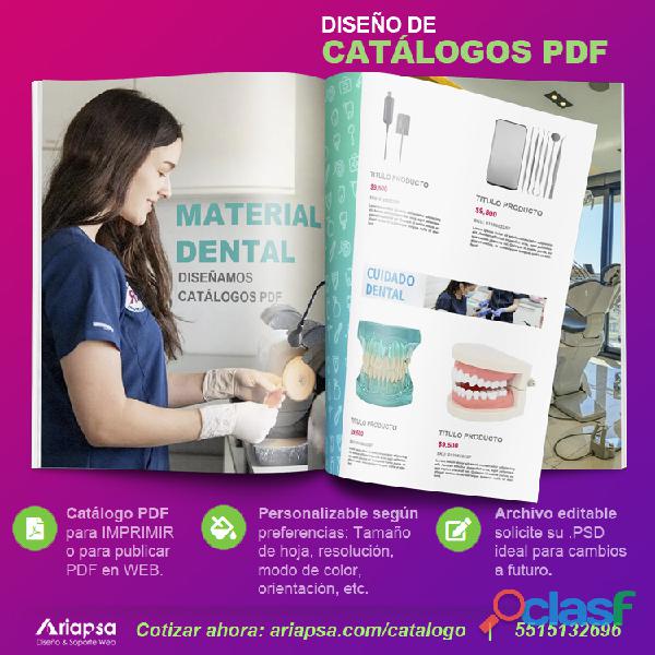 Diseño de catálogo PDF desde 10 productos sólo $ 900. mxn