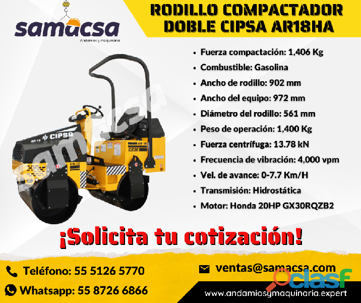 Rodillo COMPACTADOR doble CIPSA AR18