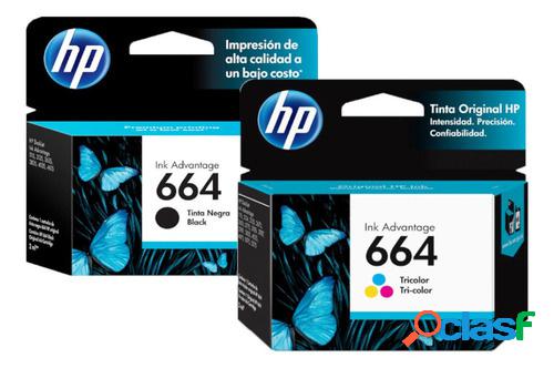 Combo de 2 Cartuchos de Tinta HP 664 (Negro + Tricolor),