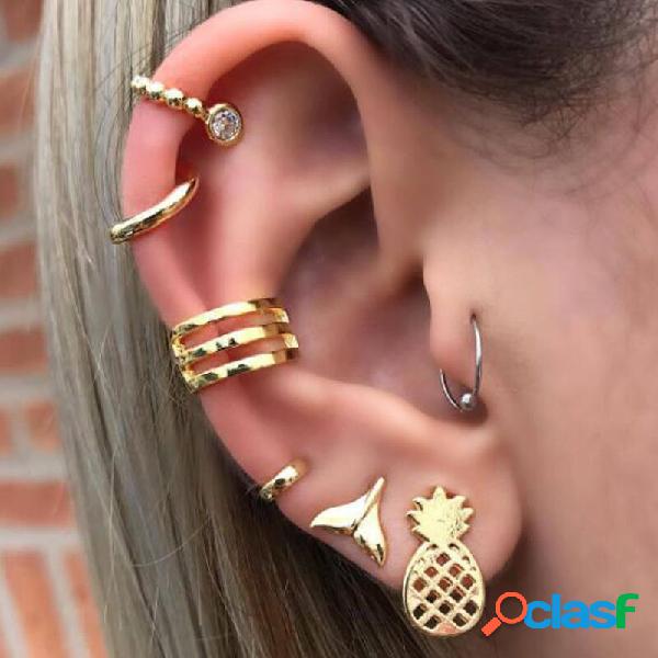Cola de sirena punk piña fruta 7pcs / set Metal Stud