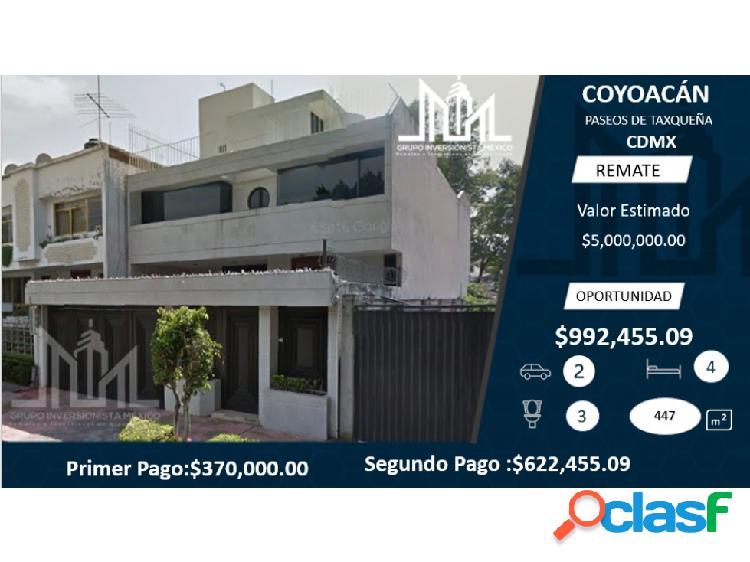 Remato casa en Coyoacán $992,455.00