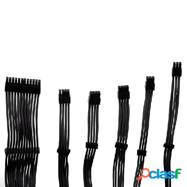 Yeyian Kit de Cable ATX Hembra - PCI-E Hembra, 30cm, Negro