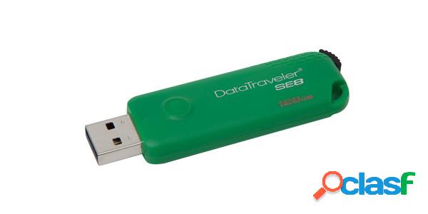 Memoria USB Kingston DataTraveler SE8, 128GB, USB 2.0, Verde