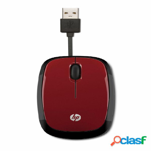 Mouse HP Óptico X1250, Alámbrico, USB, Rojo