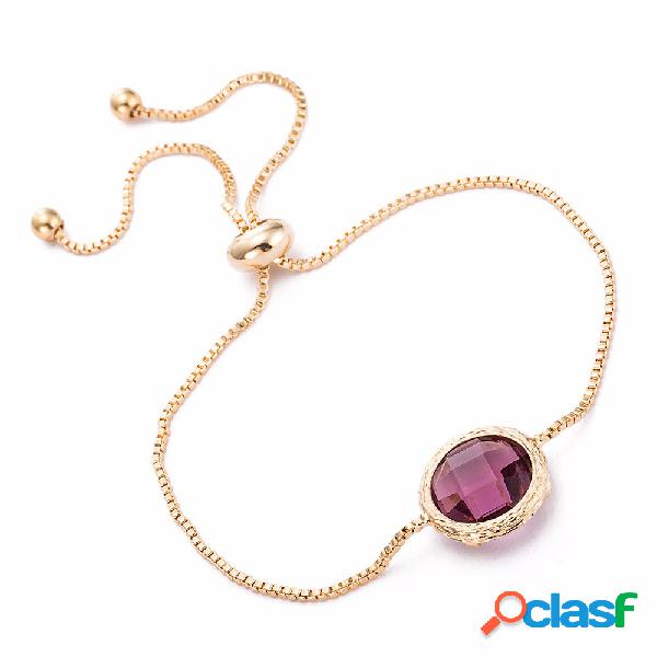 Brazalete Bohemia Simple Pulsera De Cristal Redonda De