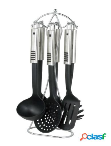 Magefesa Juego de Utensilios, 7 Piezas, Negro