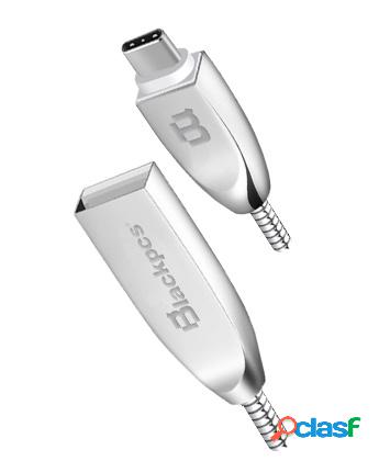 Blackpcs Cable USB A Macho - USB C Macho, 1 Metro, Plata