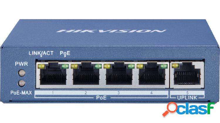 Switch Hikvision Gigabit Ethernet DS-3E0505P-E/M, 4 Puertos