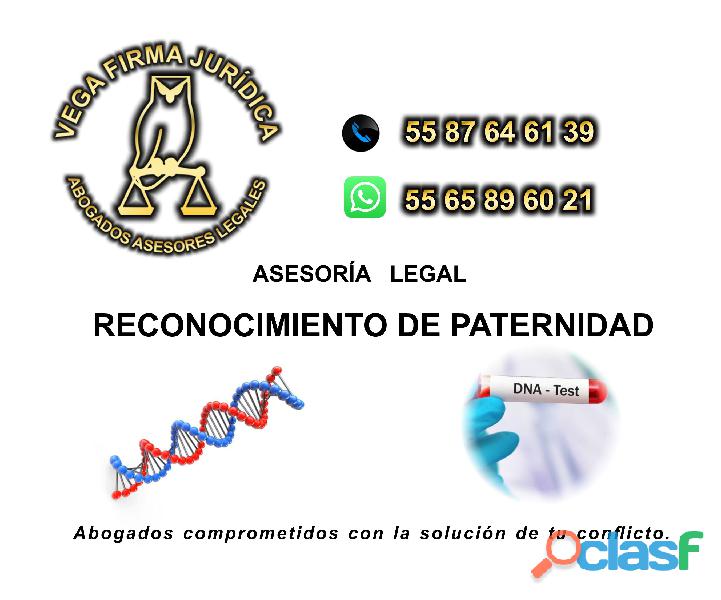 RECONOCIMIENTO DE PATERNIDAD ASESORIA LEGAL 55 87 64 61 39