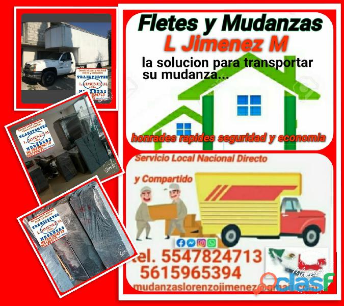 Fletes y Mudanzas L Jiménez M tel 5547824713