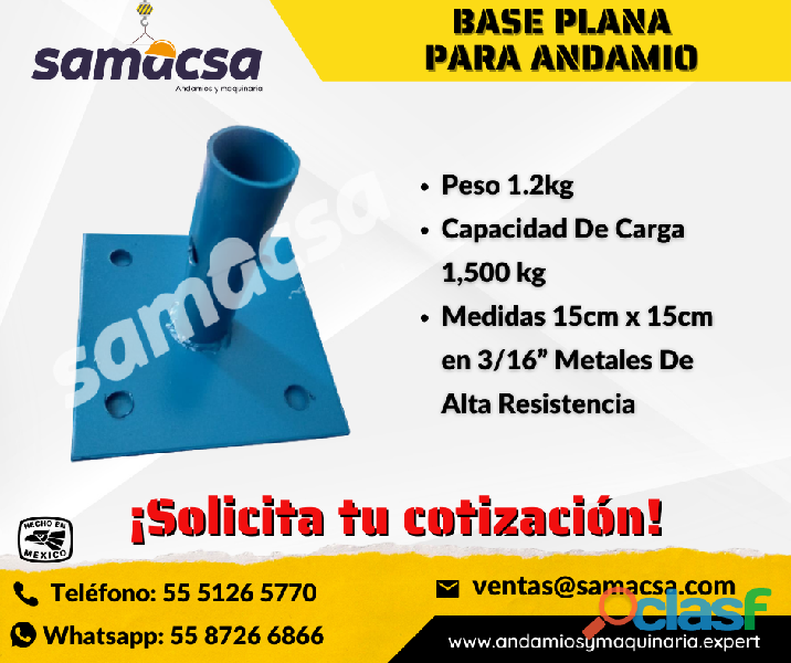 Base Plana Para Andamio Capacidad 1500kg