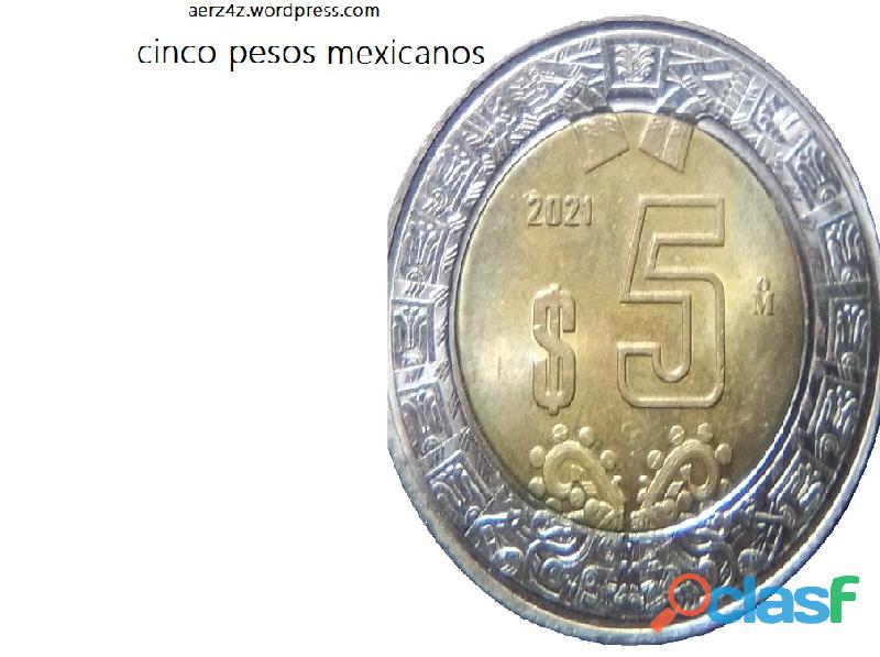 Moneda cinco pesos mexicanos