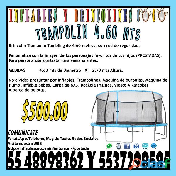 Renta Brincolin Trampolin Tumbling 4.60m Tultitlan Coacalco