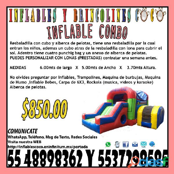 Renta Juego Inflable Combo Tultitlan Coacalco Tultepec