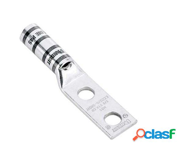 Panduit Terminal de Barril LCC1/0-14AW-X, 2 Orificios 1/4",