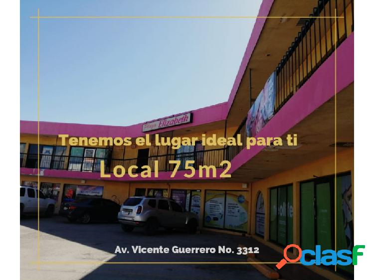 Local planta baja 75 m2 en renta Av. Vicente Guerrero