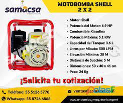 Motobomba Shell 2x2 potencia motor 6.9hp