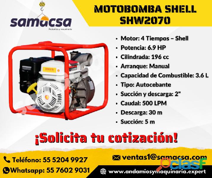 Motobomba shell 2x2, arranque Manual