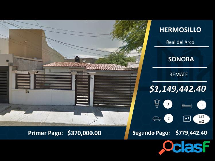 Remate de preciosa Casa en Hermosillo $1,149,442.40