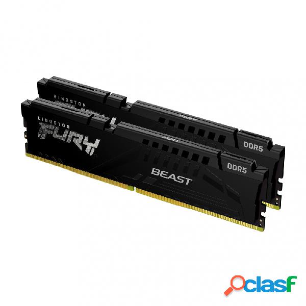 Kit Memoria RAM Kingston Fury Beast Black DDR5, 4800 MHz,