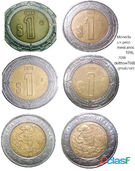 Moneda Un Peso Mexicanos 1996, 2018