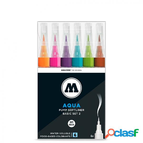 Molotow Set de Marcador Acuarelable Aqua Ink Basic 2, 6
