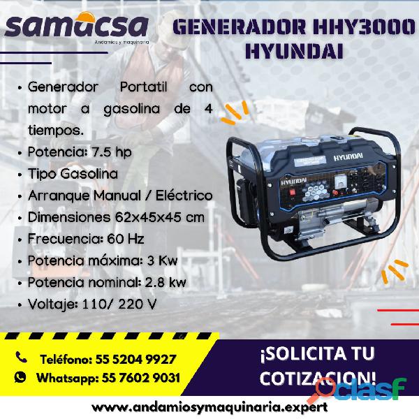 Generador hyundai modelo: hhy3000, profesional