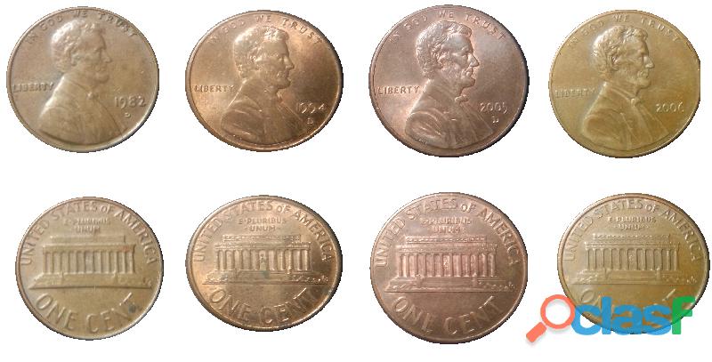 Moneda One Cent 1982,1994,2005,2006