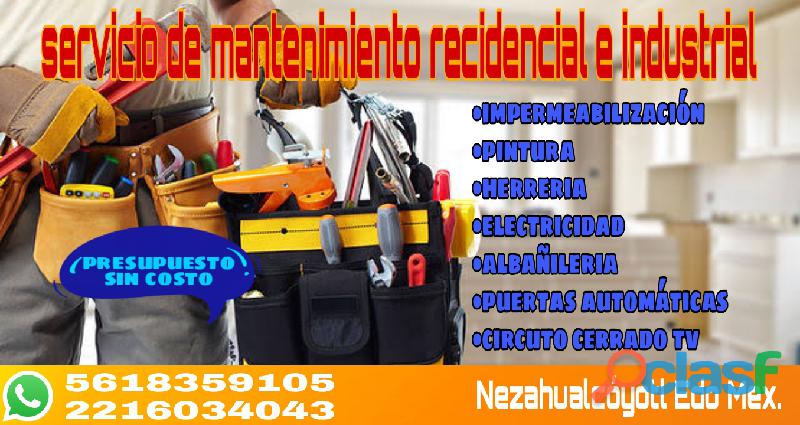 Servicio de mantenimiento recidencial e industrial