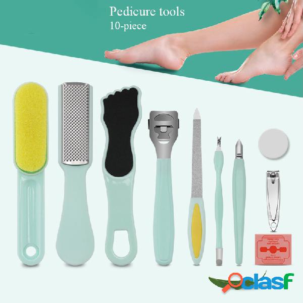 10 piezas de pedicura herramientas Set Uña File Dead Skin