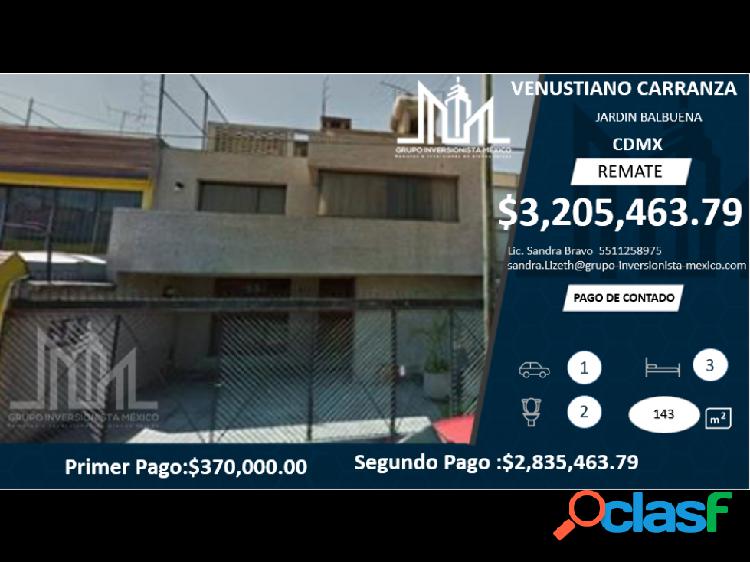 REMATE!! $3,205,463 HERMOSA CASA EN BALBUENA