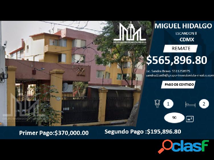 REMATE!! $565,896 FABULOSO DEPA EN MIGUEL HIDALGO