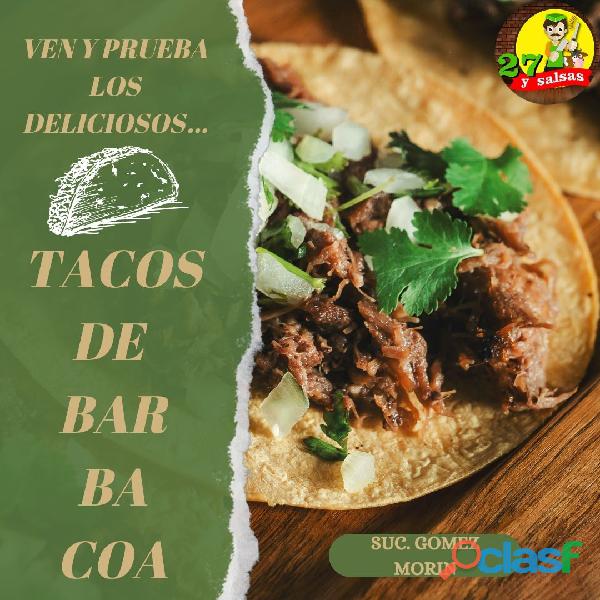Tacos de Barbacoa 27 y salsas